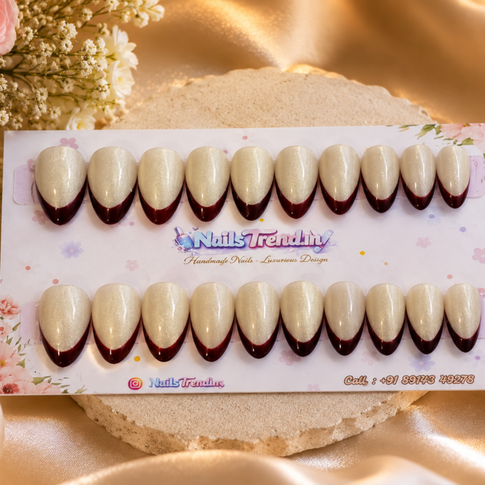 NailTrend® Luxurious Press On Nails for Women & Girls | Set of 20 Fake Nails | Artificial Nail Extensions Press On Nails with Glue | Reusable Trendy Nail Art for Women & College Girls | Stick-On False Nails for Wedding, Party, Festival, College & Daily Wear