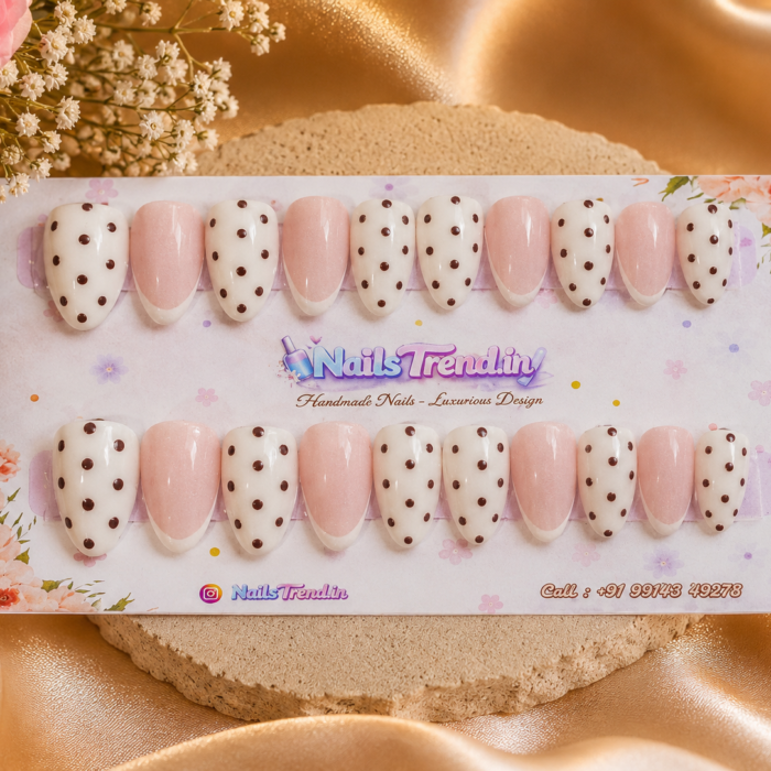 NailTrend® Stick-On False Nails for Everyday Wear, Weddings, Parties, Festivals, and Colleges | 20 Elegant Press-On Nails for Women & Girls | Artificial Nail Extensions Press-On Nails with Glue | Reusable Trendy Nail Art for Women & College Girls
