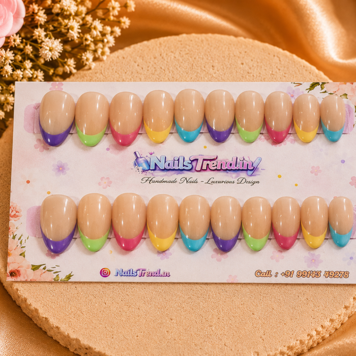 NailTrend® Stick-On False Nails for Weddings, Parties, Festivals, Colleges, and Everyday Wear | Set of 20 Luxurious Press-On Nails for Women & Girls | Artificial Nail Extensions Press-On Nails with Glue | Reusable Trendy Nail Art for Women & College Girls