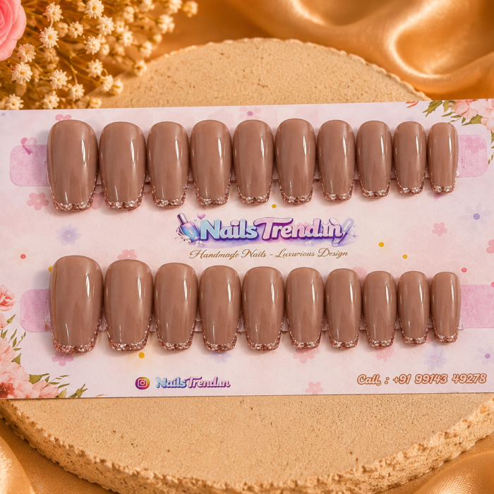 NailTrend® Luxurious Press On Nails for Women & Girls | Set of 20 Fake Nails | Artificial Nail Extensions Press On Nails with Glue | Reusable Trendy Nail Art for Women & College Girls | Stick-On False Nails for Wedding, Party, Festival, College & Daily Wear