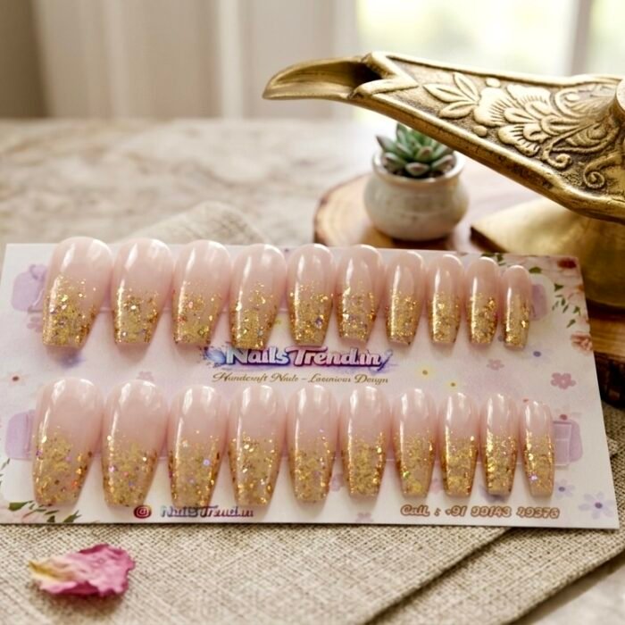 NailTrend® Stick-On False Nails for Everyday Wear, Weddings, Parties, Festivals, and Colleges | 20 Elegant Press-On Nails for Women & Girls | Artificial Nail Extensions Press-On Nails with Glue | Reusable Trendy Nail Art for Women & College Girls